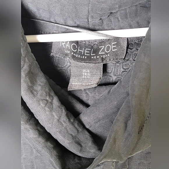 Women's Rachel Zoe Cowl Neck Drawstring Geometric Pullover, Size Large - Picture 2 of 3